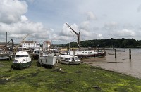 Woodbridge Quay at low tide looking to the tide mill